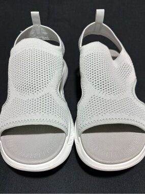 Easy Spirit Alma Light Gray Knit Slingback Sandals Women’s Size 7M